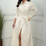 Vestido Linho Giordana Com Cinto