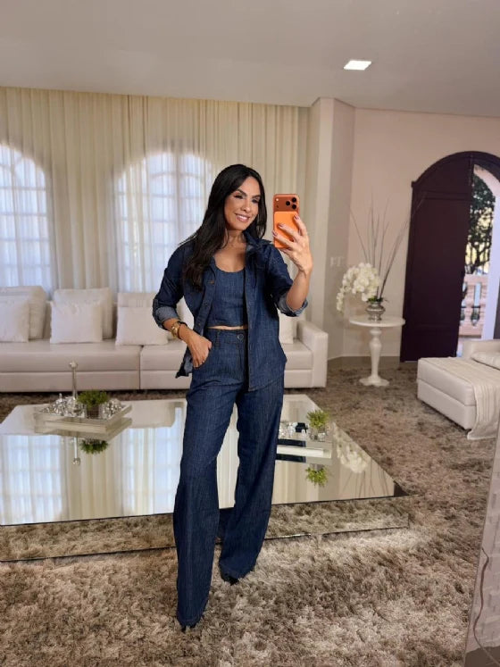 Conjunto 3 peças Jeans Angelina