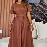 Vestido Midi Couro Rodado Antonella