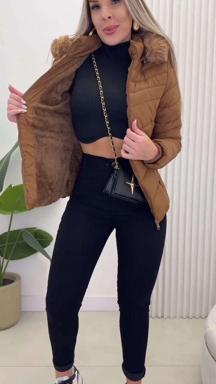 Jaqueta Puffer Pelúcia Snow Luxe