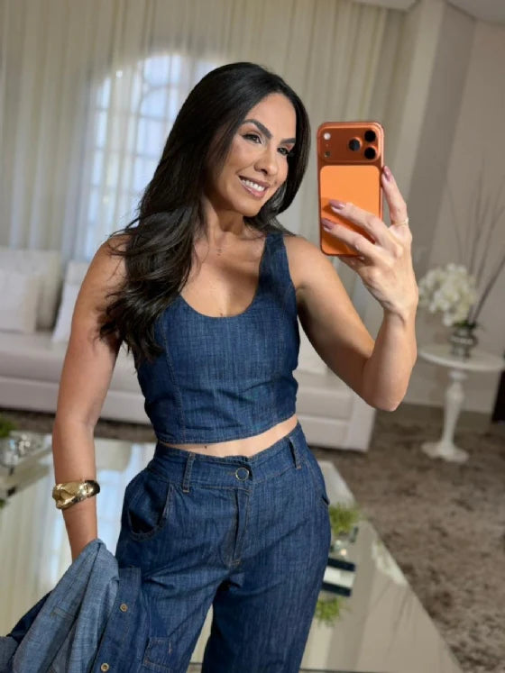 Conjunto 3 peças Jeans Angelina