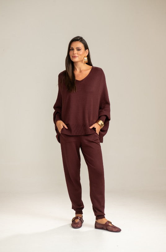 Conjunto Tricot capa e calça Jogger