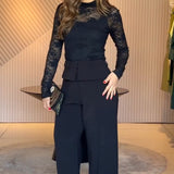 Conjunto Blusa de renda e Calça pantalona Marcela