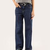Calça jeans feminina wide slim